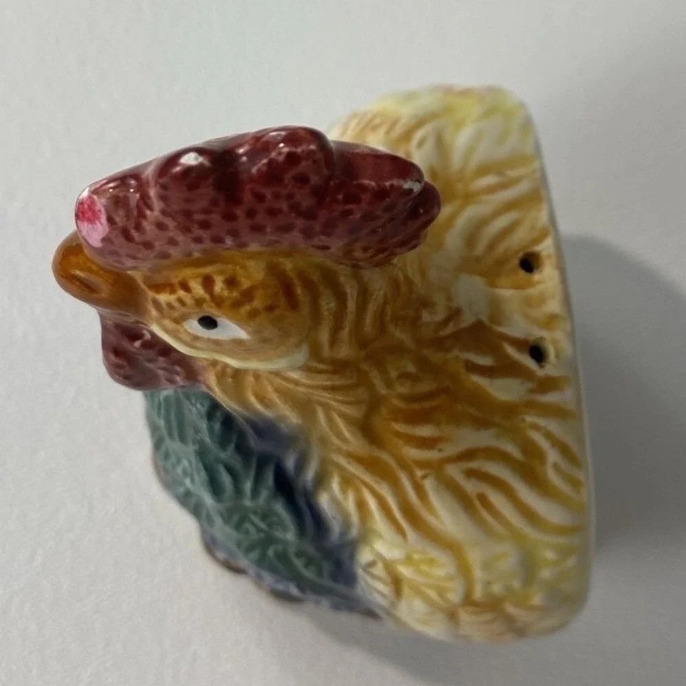 Rooster Salt‎ and Pepper Shaker Set Multicolor Ceramic Farmhouse Kitchen Decor